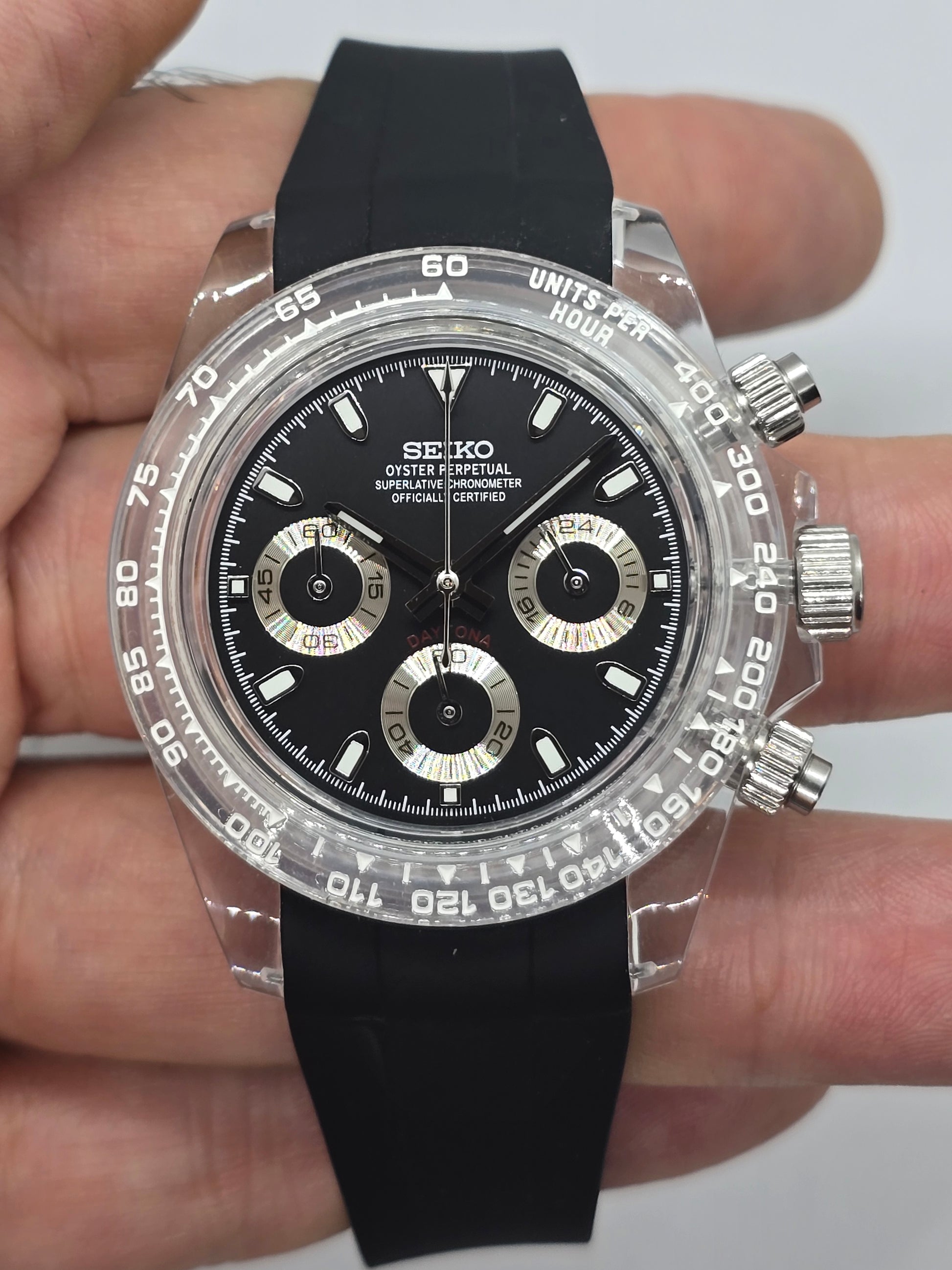 Rolex Date Rolex Plastica Trasparente Daytona Oro Bianco Quadrante