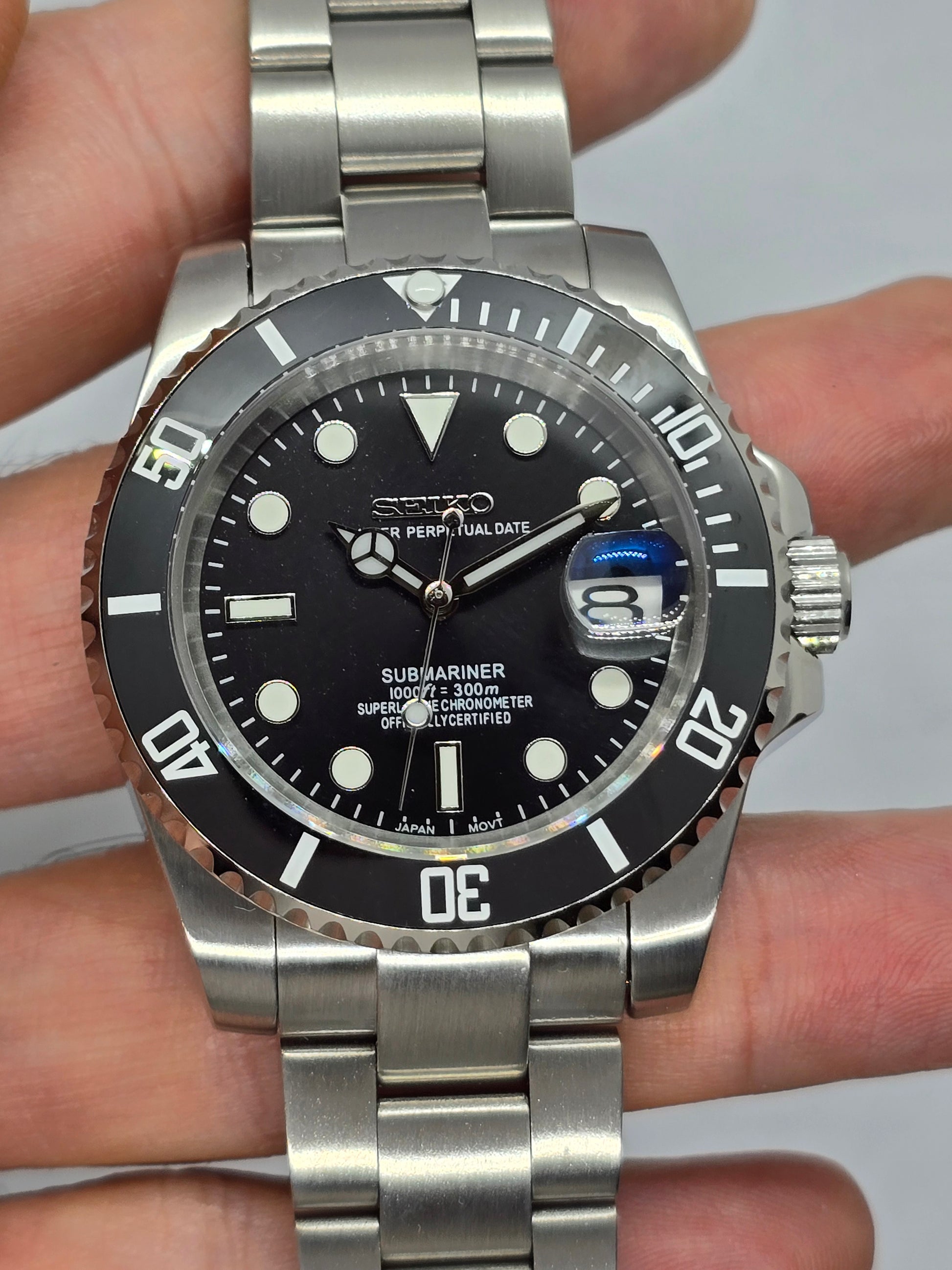 Orologio Da Uomo 40MM Nero Grigio Ceramica GMT Orologio - Foto 10