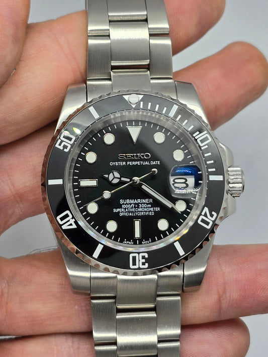 Seiko Mod Submariner Oyster Nh35 automatico 40mm lunetta ceramica