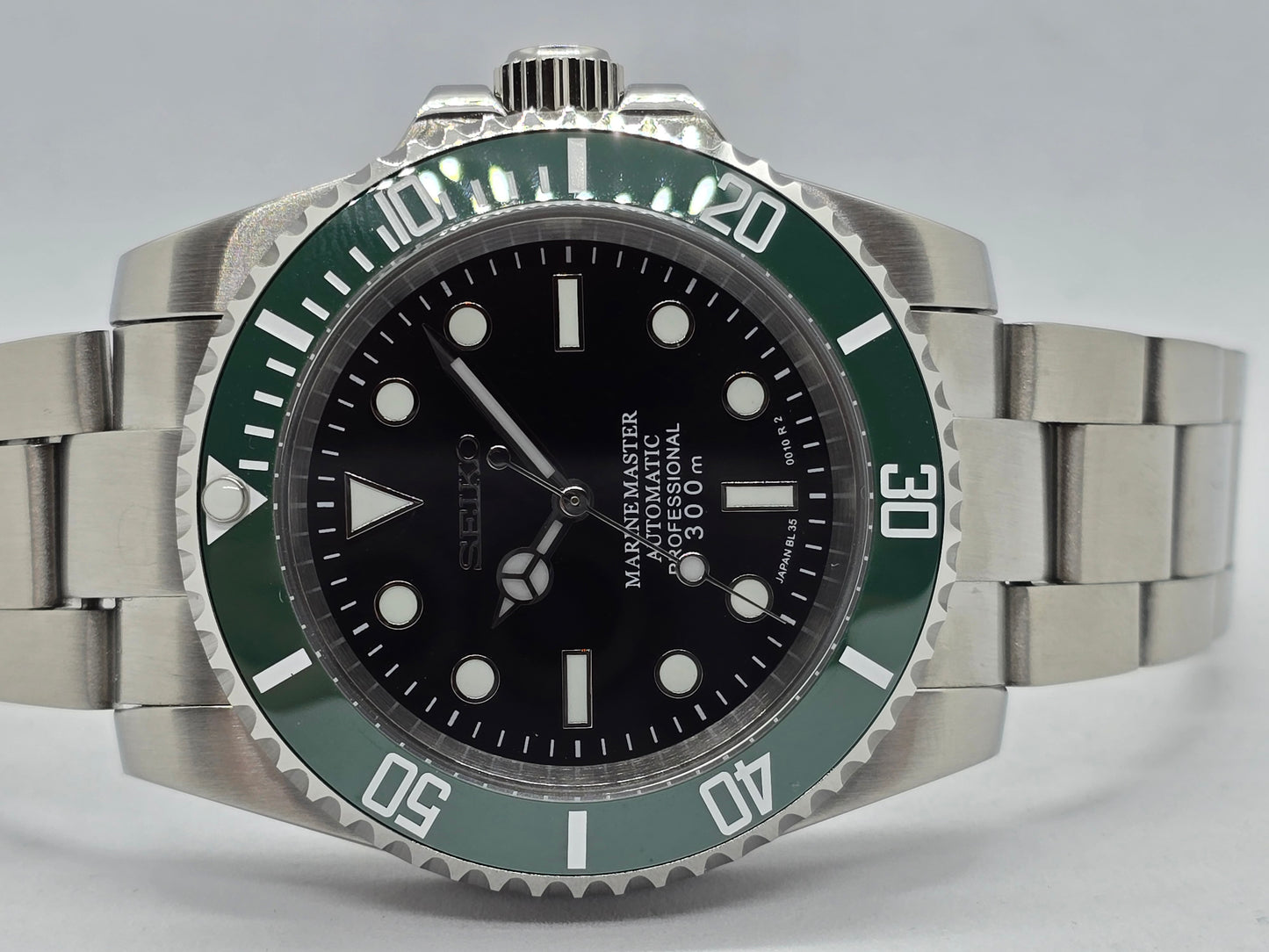 Seiko Mod Kermit Submariner No data Nh35 automatico 40 mm vetro zaffiro piatto