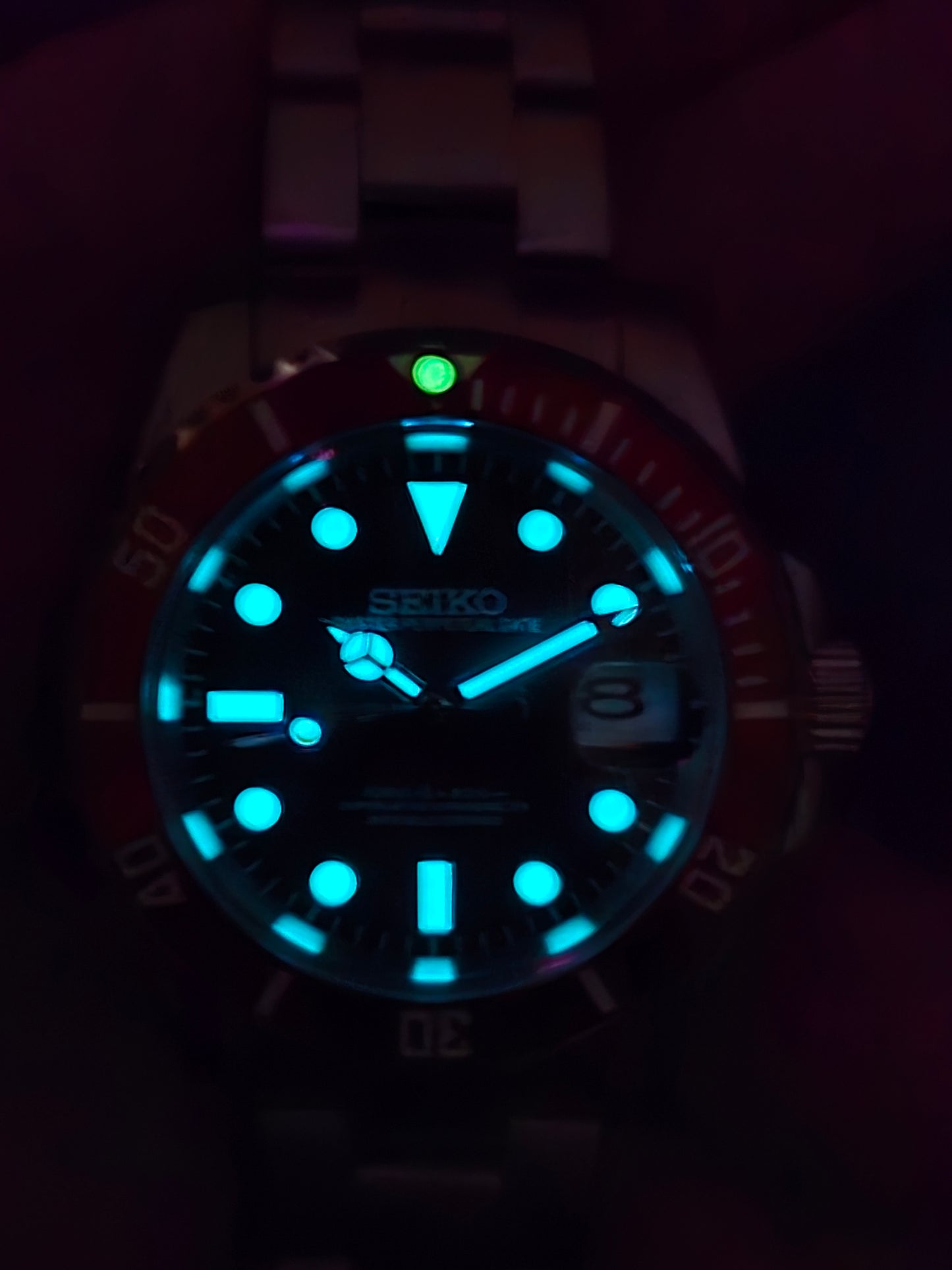 Seiko Mod Submariner Oyster Nh35 automatico 40mm lunetta rossa ceramica