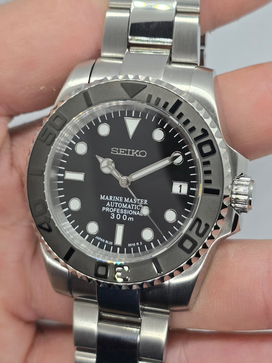 Seiko Mod Yachtmaster nero Nh35 automatico 40mm Oyster