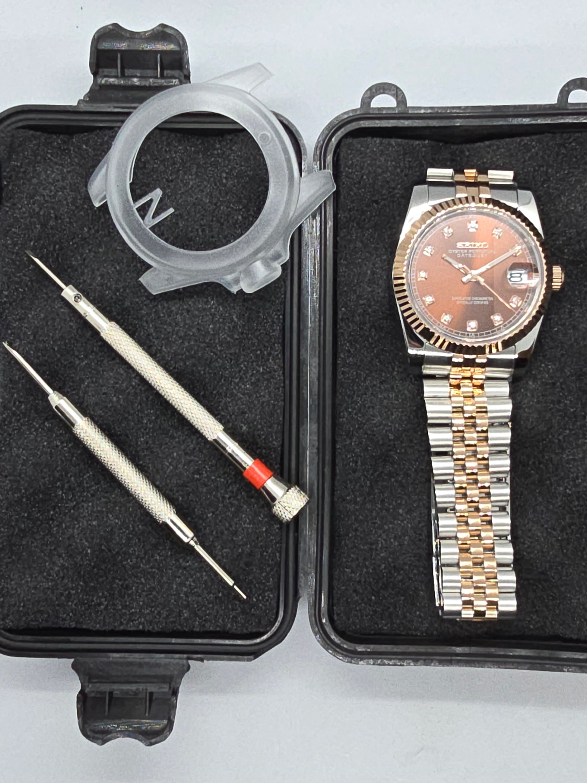 YANGQI Yaoqijie Orologio Mani Compatibile Con NH35A NH36A 4R36 7S36 7002 7009 Lume Stereoscopic Orologi Aghi Di Durata (Colore: Oro Rosa - Foto 6