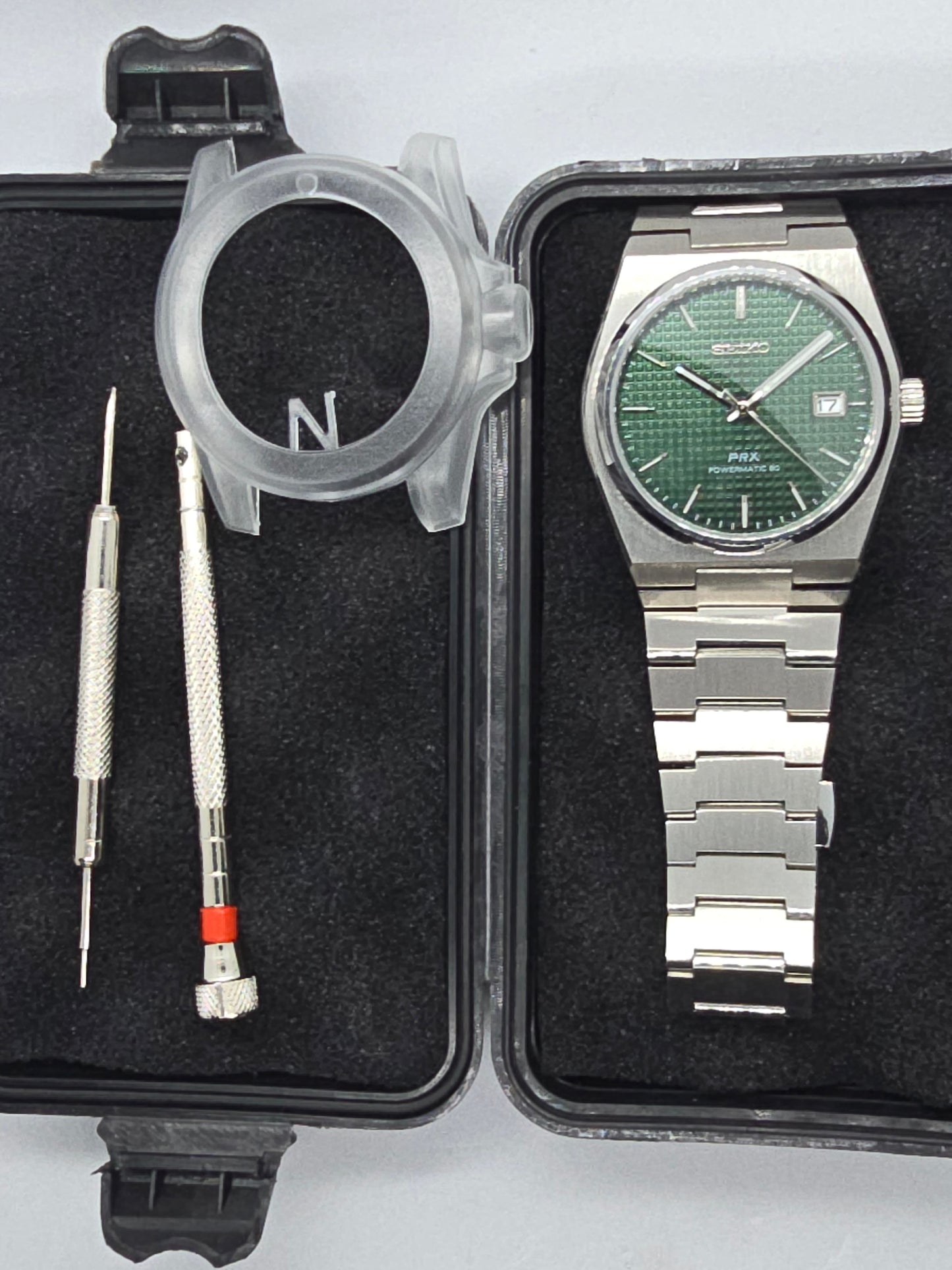 Seiko Mod Prx verde Nh35 automatico 40 mm vetro zaffiro