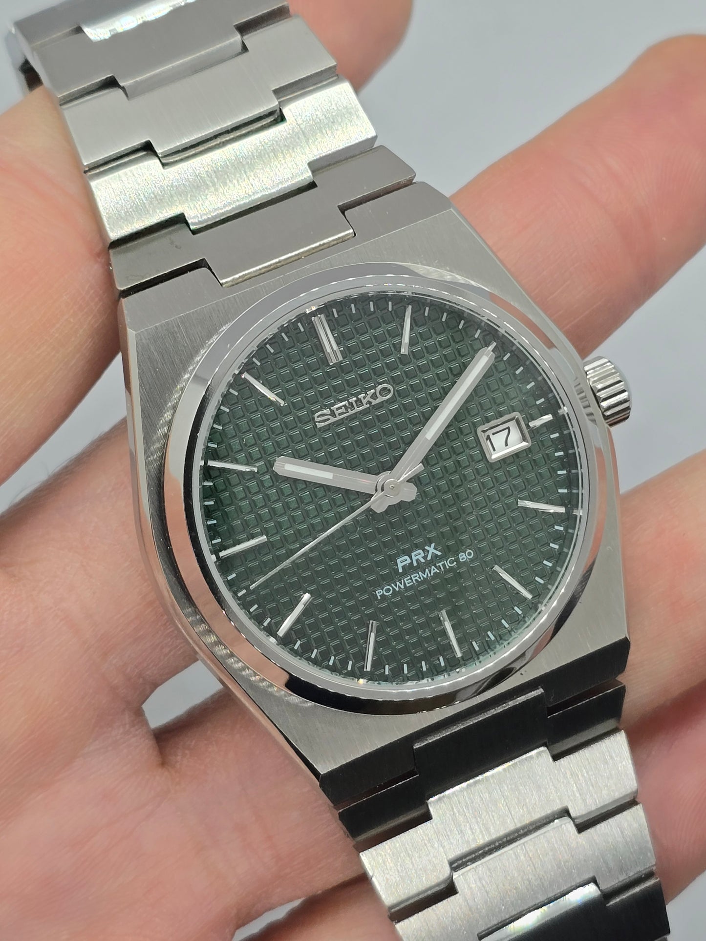 Seiko Mod Prx verde Nh35 automatico 40 mm vetro zaffiro