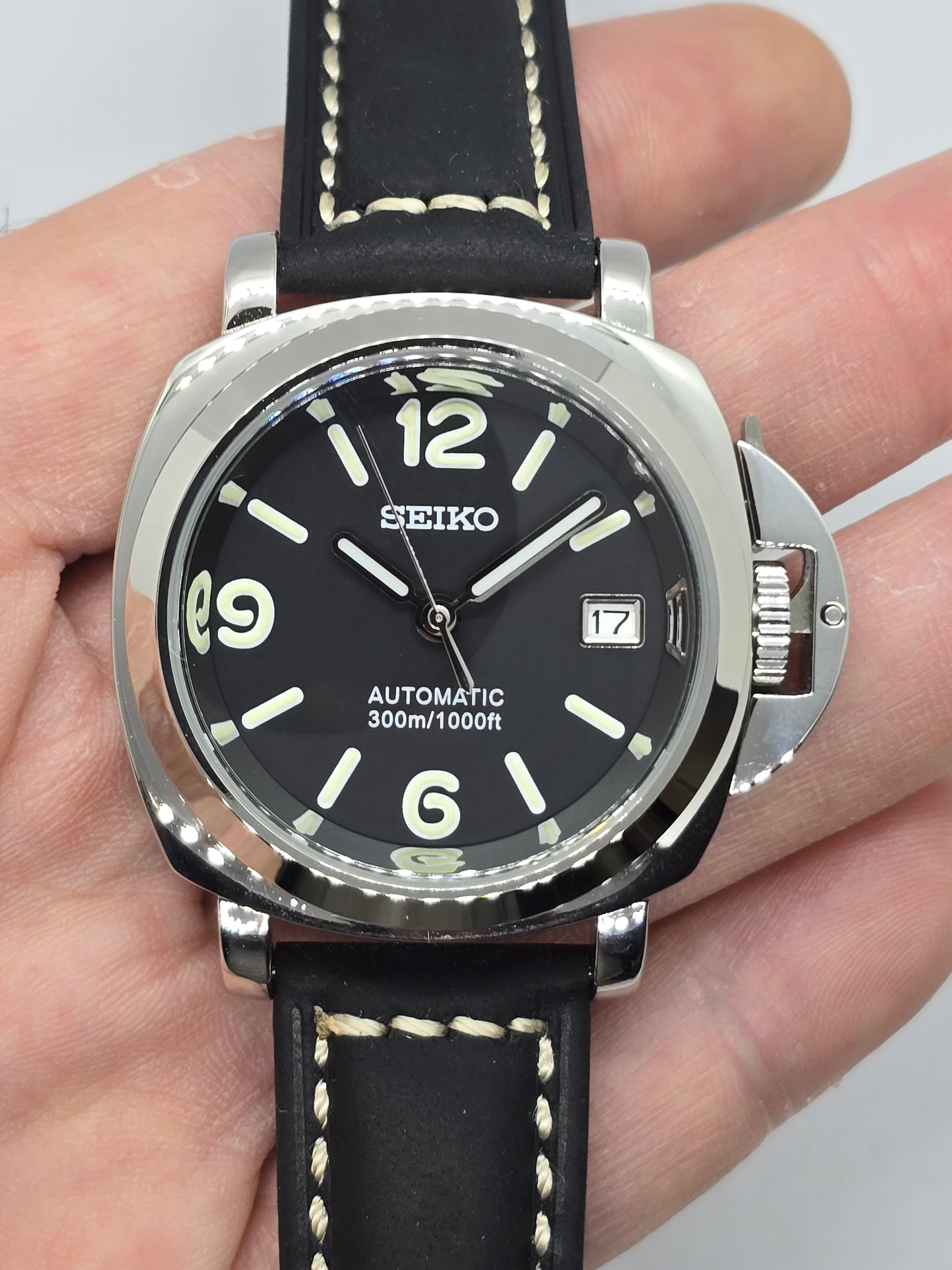 Seiko Mod Luminor Nh35 automatico 40mm vetro zaffiro bombato
