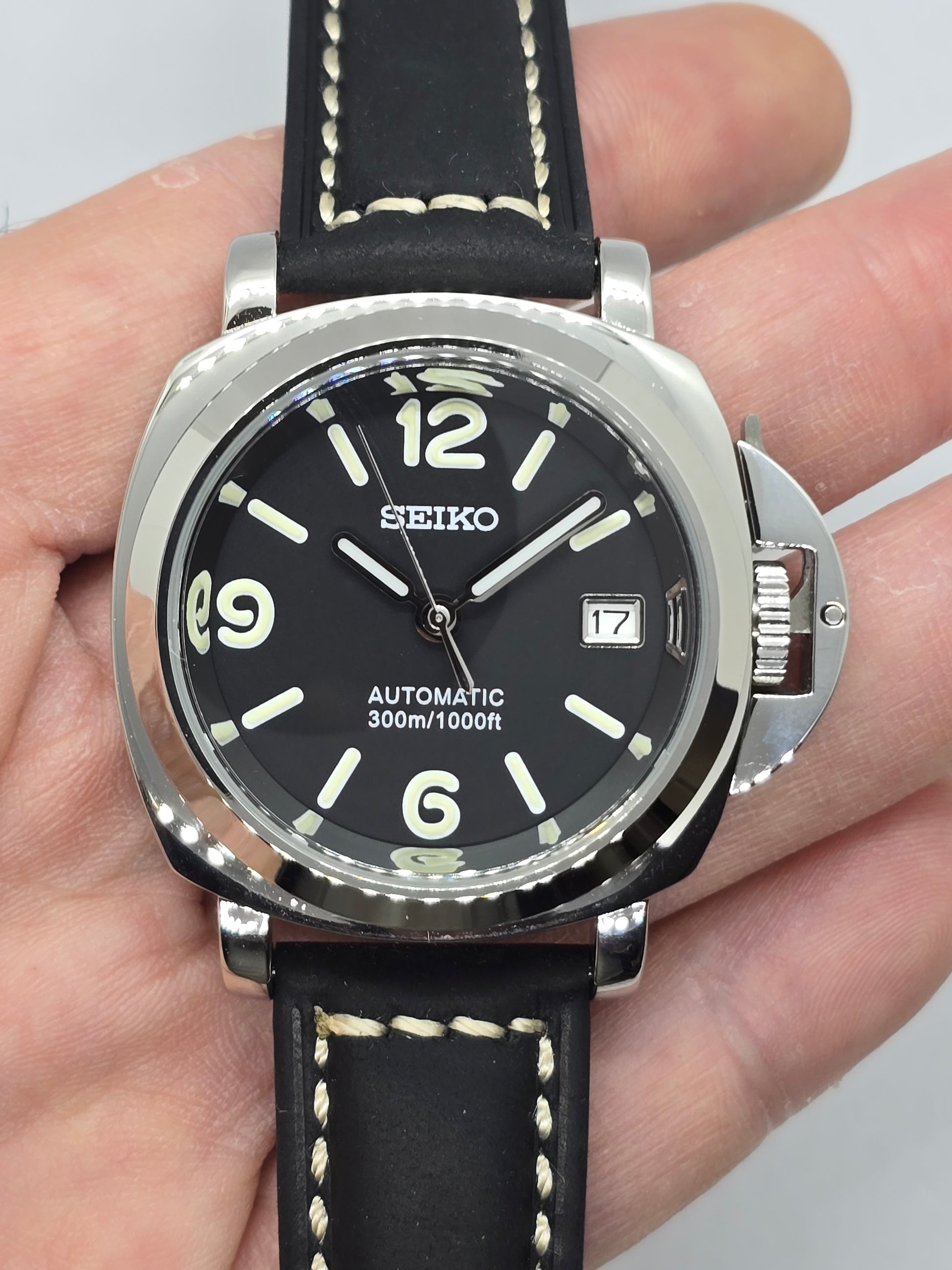Seiko Mod Luminor Nh35 automatico 40mm vetro zaffiro bombato