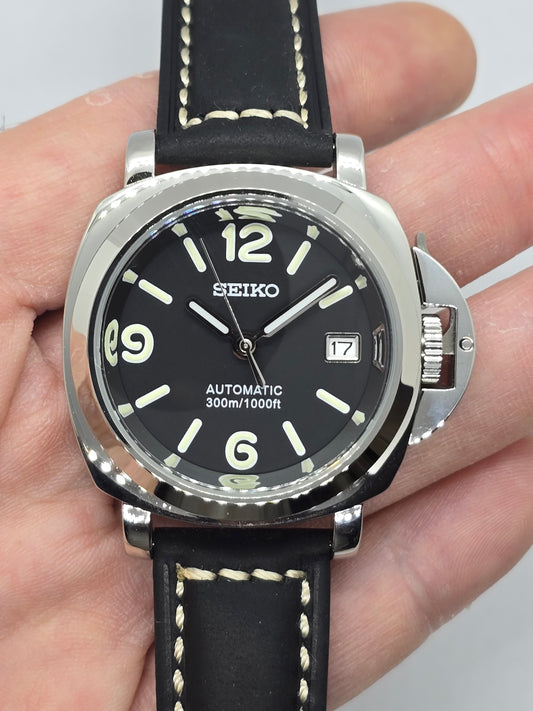 Seiko Mod Luminor Nh35 automatico 40mm vetro zaffiro bombato