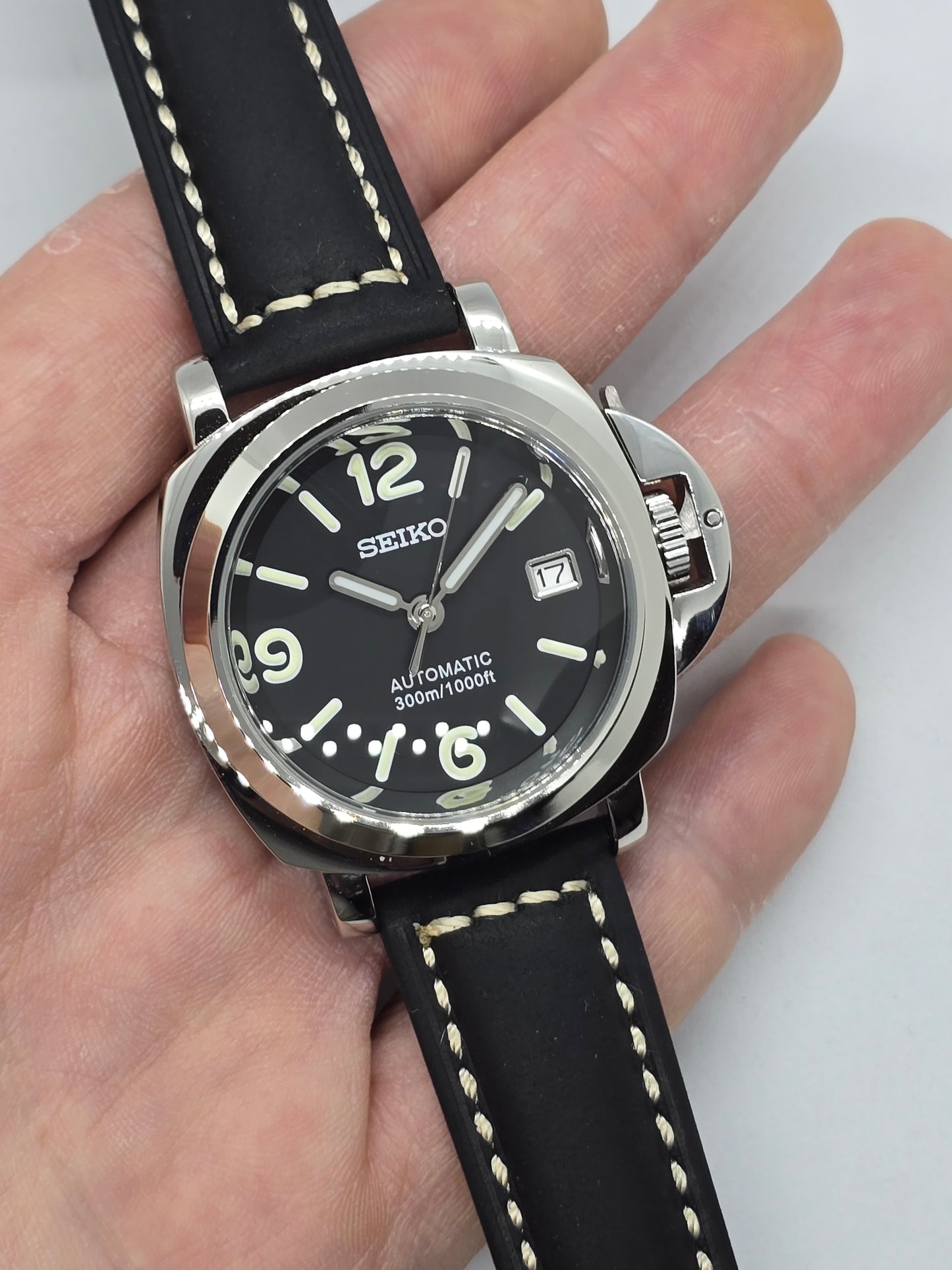 Seiko Mod Luminor Nh35 automatico 40mm vetro zaffiro bombato