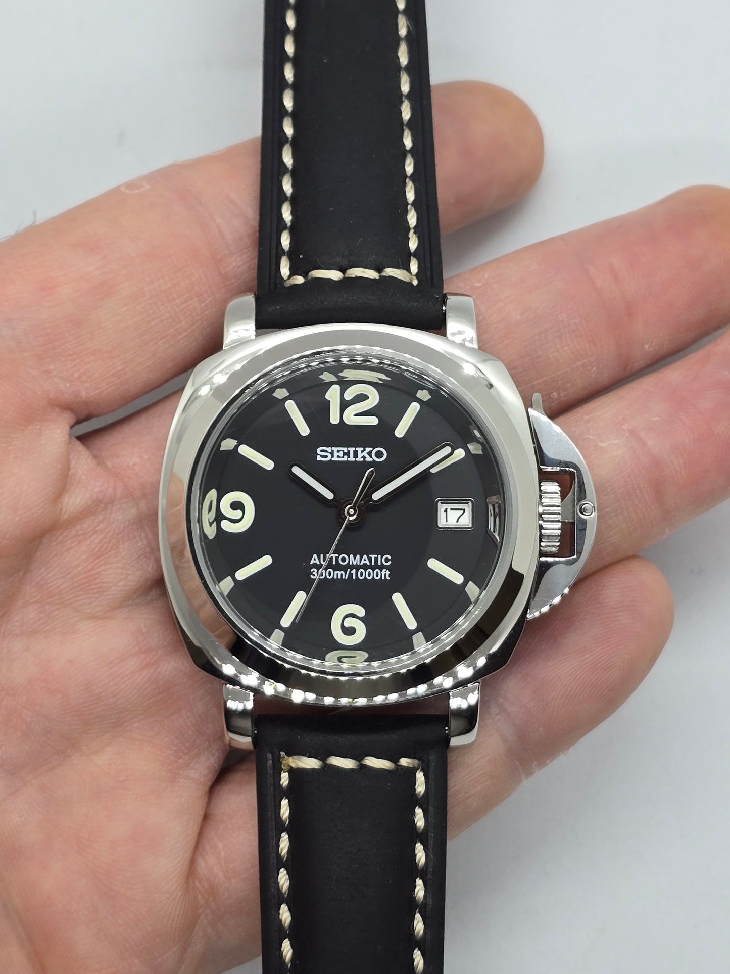 Seiko Mod Luminor Nh35 automatico 40mm vetro zaffiro bombato