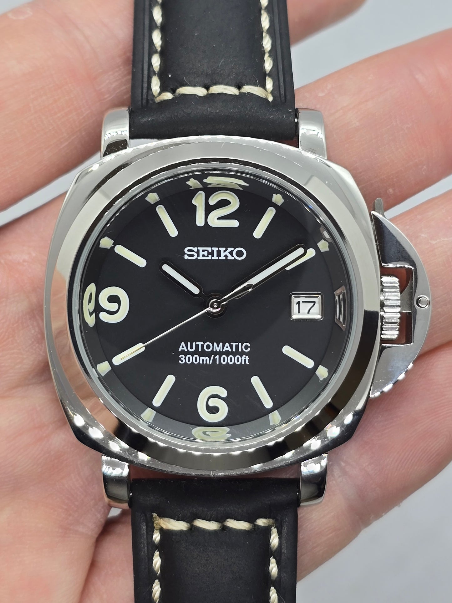 Seiko Mod Luminor Nh35 automatico 40mm vetro zaffiro bombato