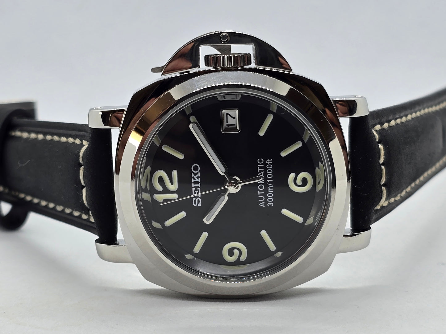 Seiko Mod Luminor Nh35 automatico 40mm vetro zaffiro bombato