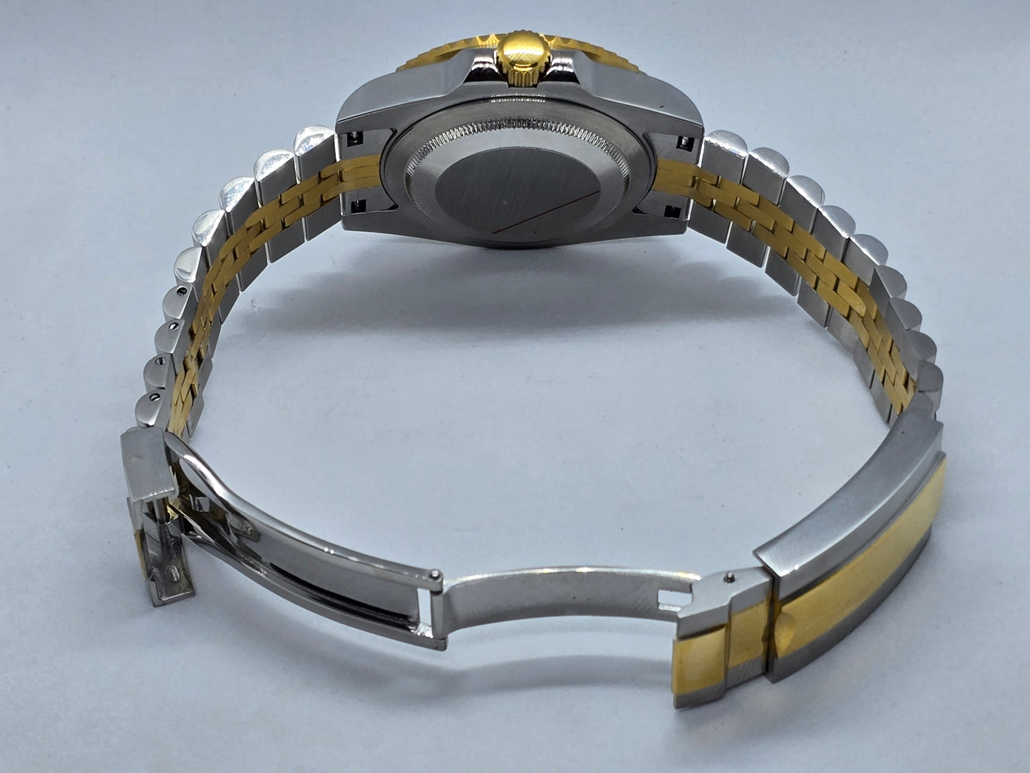 Seiko Mod Gmt acciaio e oro giallo Nh34 automatico 40 mm lunetta ceramica