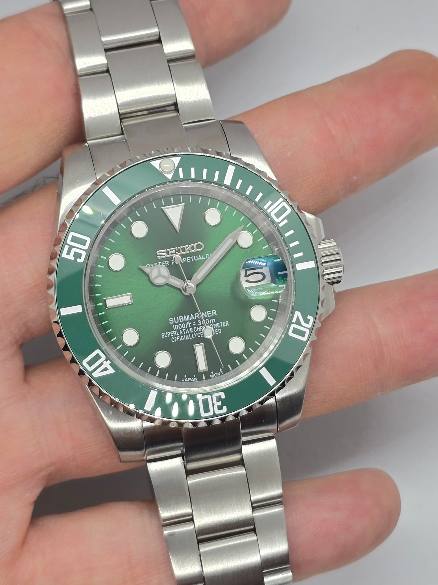 Seiko Mod Hulk Submariner Nh35 automatico vetro zaffiro