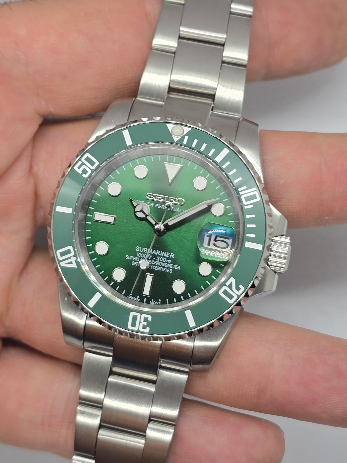 Seiko Mod Hulk Submariner Nh35 automatico vetro zaffiro
