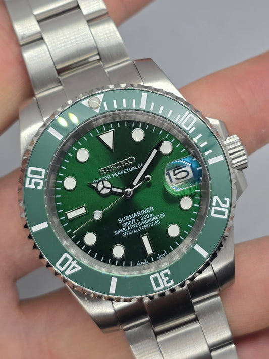 Seiko Mod Hulk Submariner Nh35 automatico vetro zaffiro