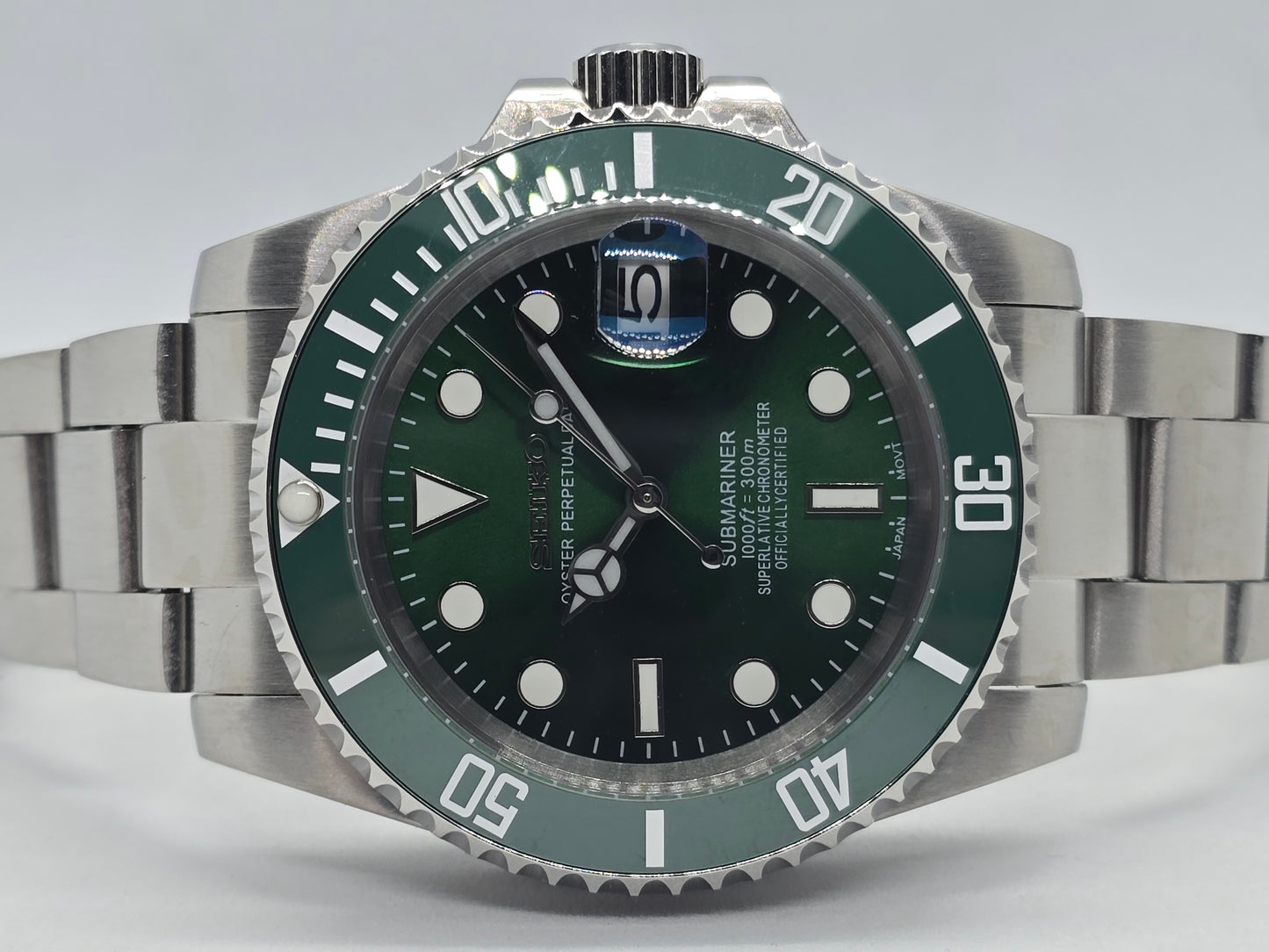 Seiko Mod Hulk Submariner Nh35 automatico vetro zaffiro
