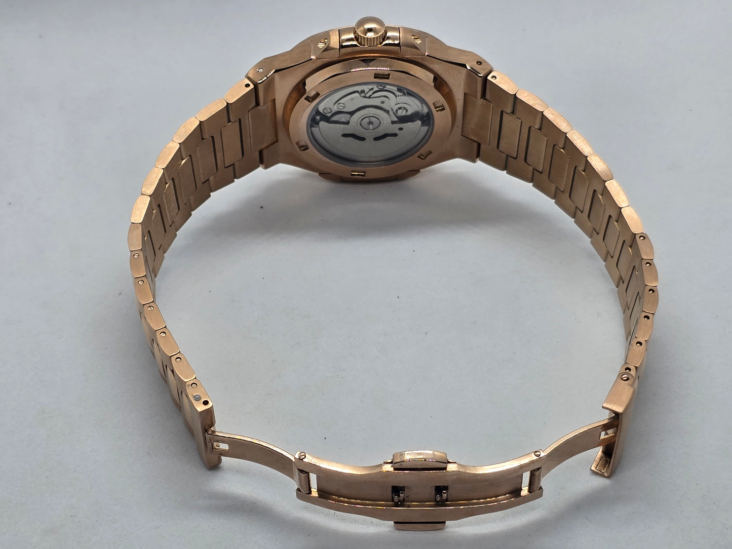 Seiko Mod Nautilus oro rosa Nh35 automatico 40mm vetro zaffiro