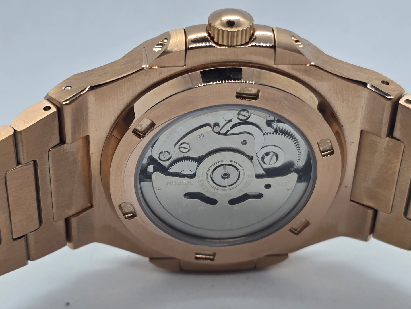 Seiko Mod Nautilus oro rosa Nh35 automatico 40mm vetro zaffiro