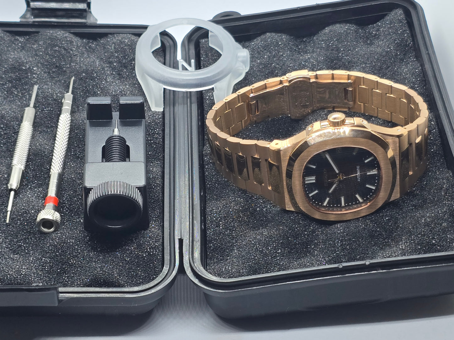 Seiko Mod Nautilus oro rosa Nh35 automatico 40mm vetro zaffiro