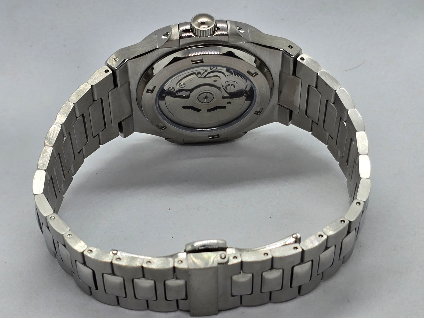 Seiko Mod Nautilus verde Nh35 automatico vetro zaffiro