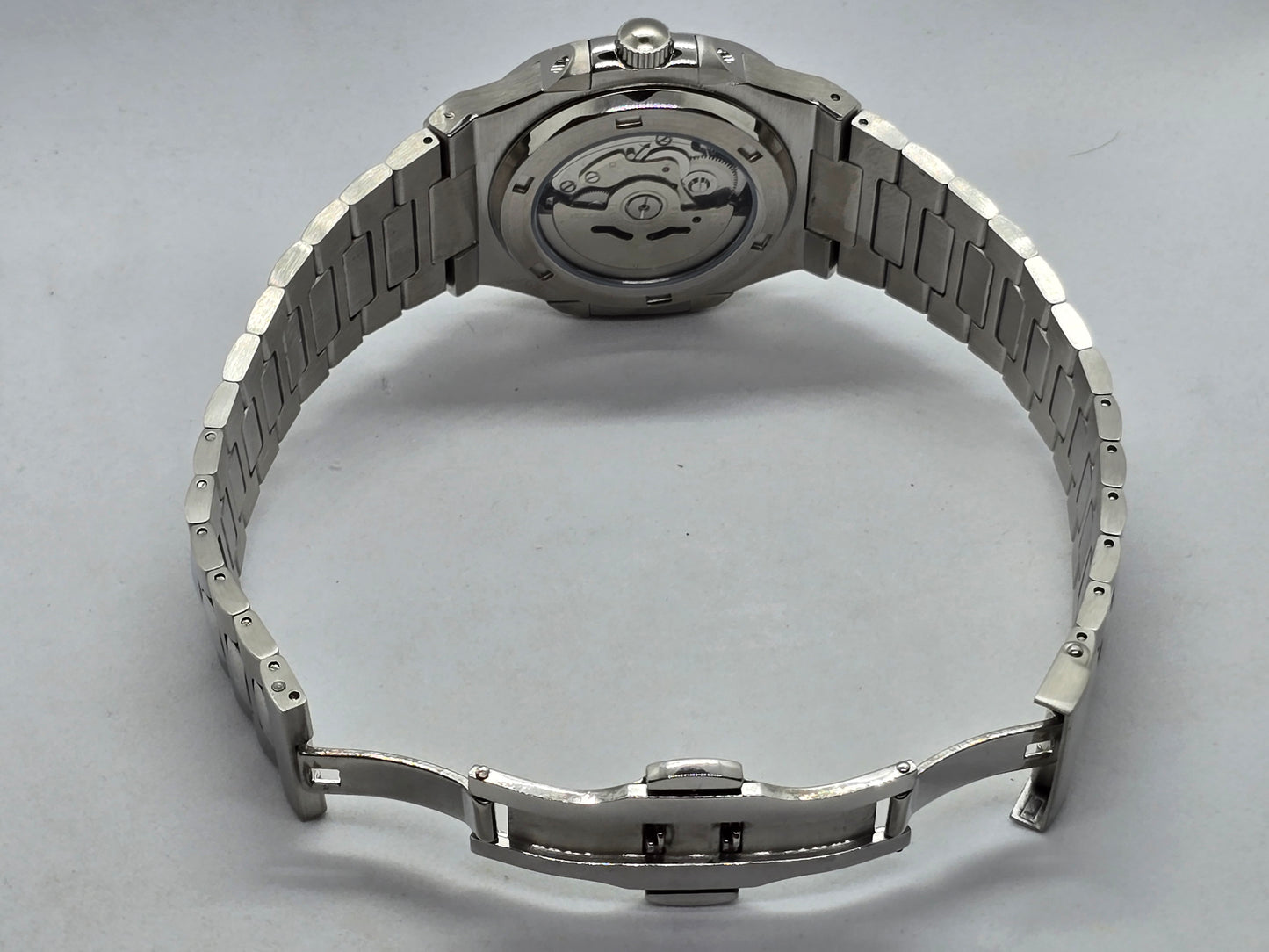 Seiko Mod Nautilus verde Nh35 automatico vetro zaffiro