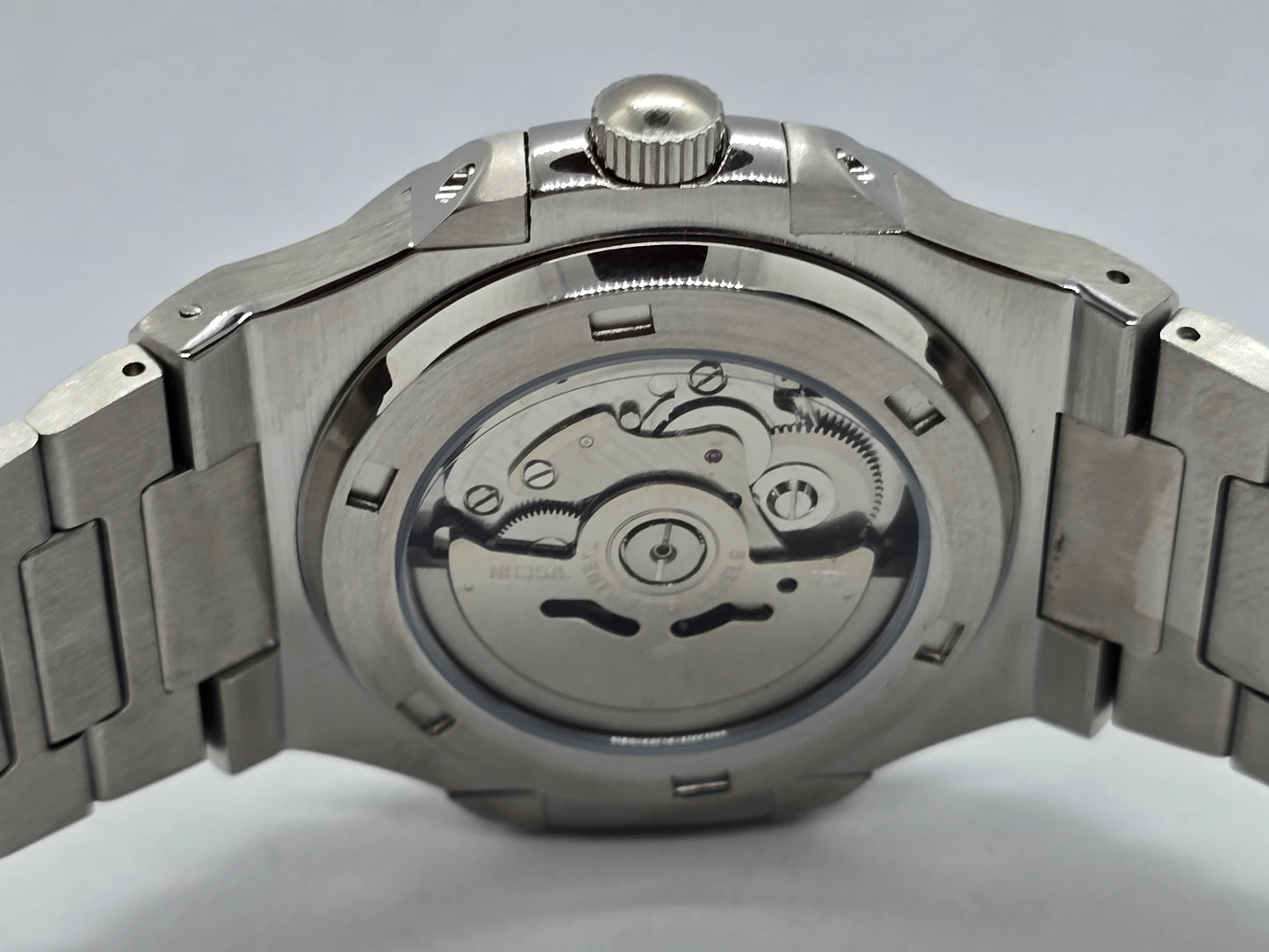 Seiko Mod Nautilus verde Nh35 automatico vetro zaffiro