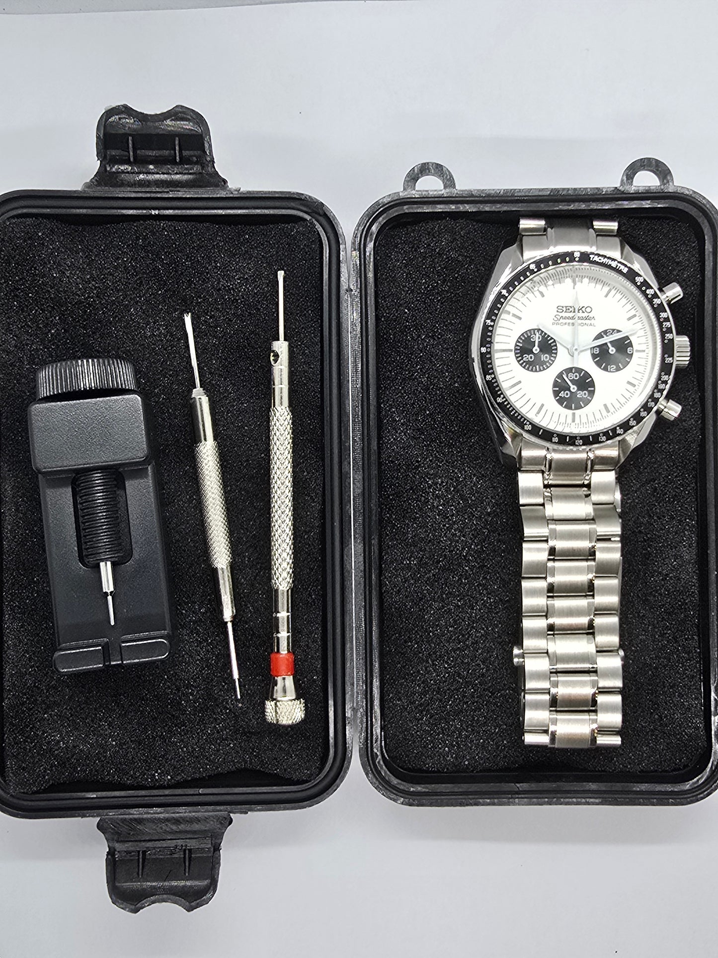 Seiko Mod Speedmaster bianco Moonwatch Cronografo Vk63 quarzo 40 mm lunetta ceramica