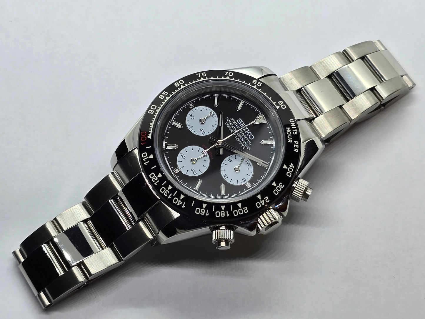 Seiko Mod Daytona Le Mans cronografo Vk64 quarzo lunetta ceramica