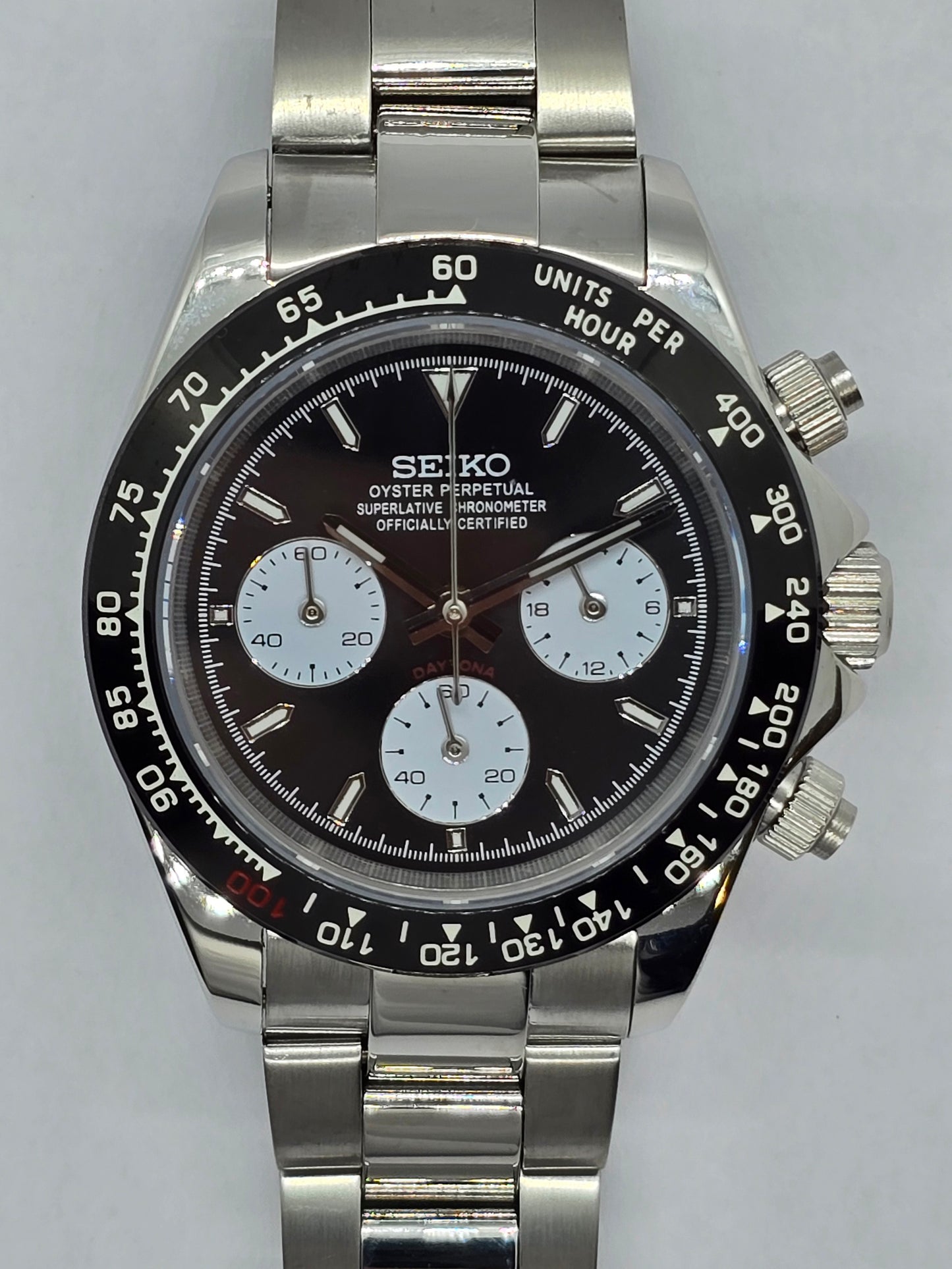 Seiko Mod Daytona Le Mans cronografo Vk64 quarzo lunetta ceramica