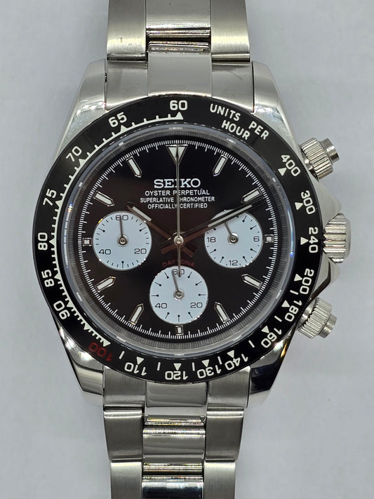 Seiko Mod Daytona Le Mans cronografo Vk64 quarzo lunetta ceramica