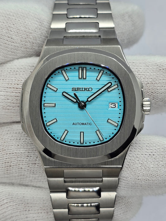 Seiko Mod Nautilus Tiffany Nh35 Automatik 40 mm Custom Saphirglas