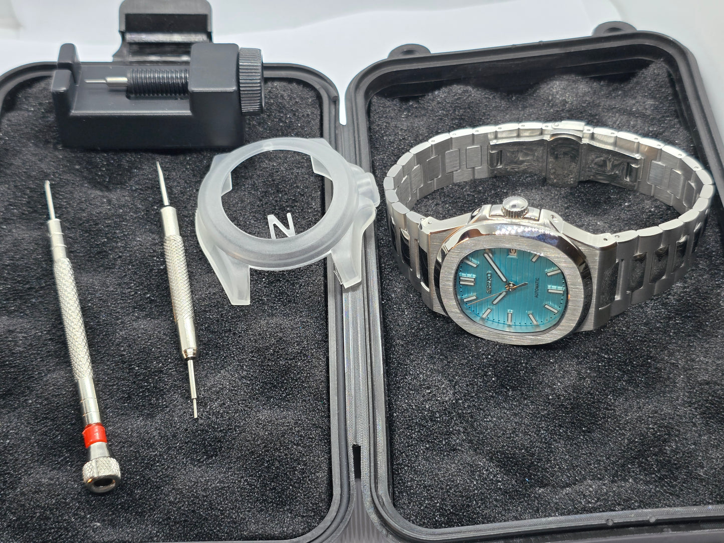 Seiko Mod Nautilus Tiffany Nh35 automatico 40mm vetro zaffiro