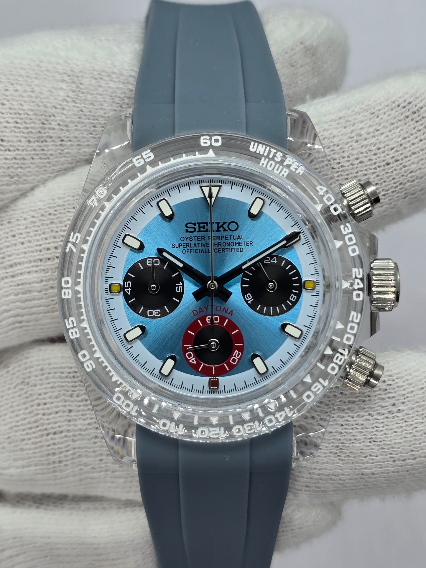 Seiko Mod Daytona Blue Ice 40mm