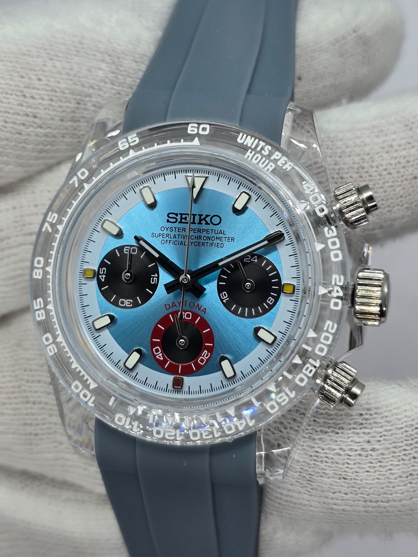 Seiko Mod Daytona Blue Ice 40mm