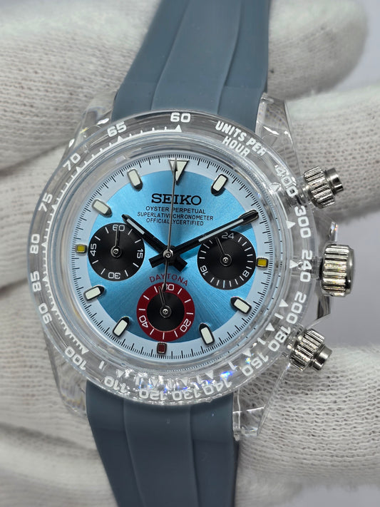 Seiko Mod Daytona Blue Ice 40mm