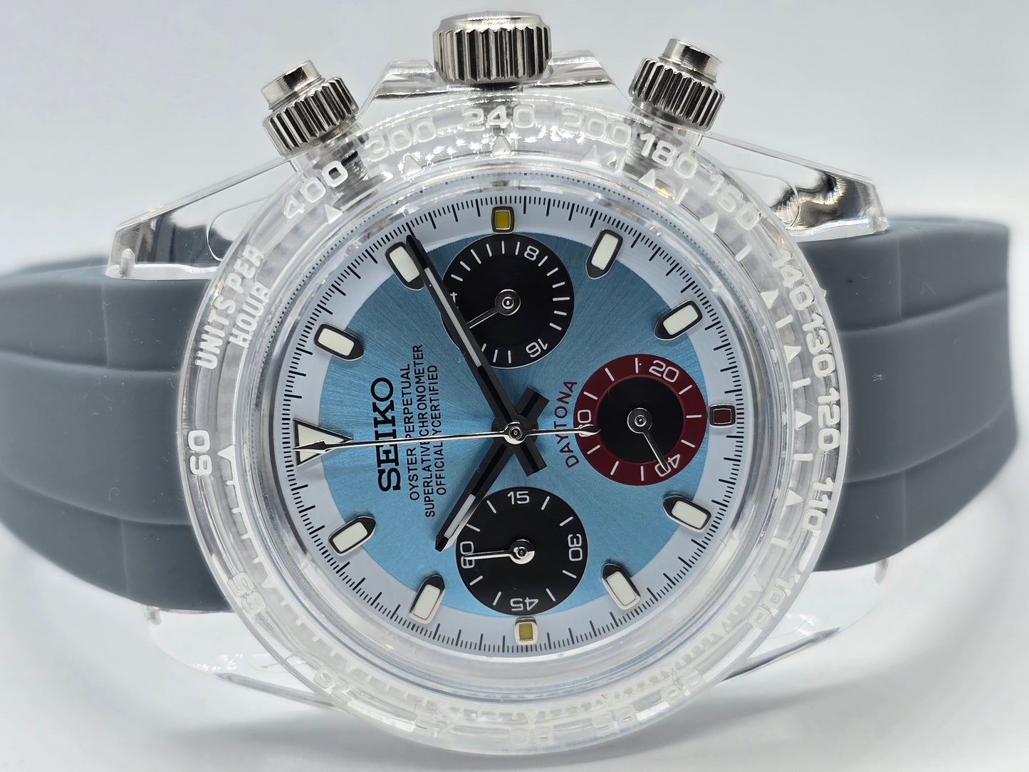 Seiko Mod Daytona Blue Ice 40mm