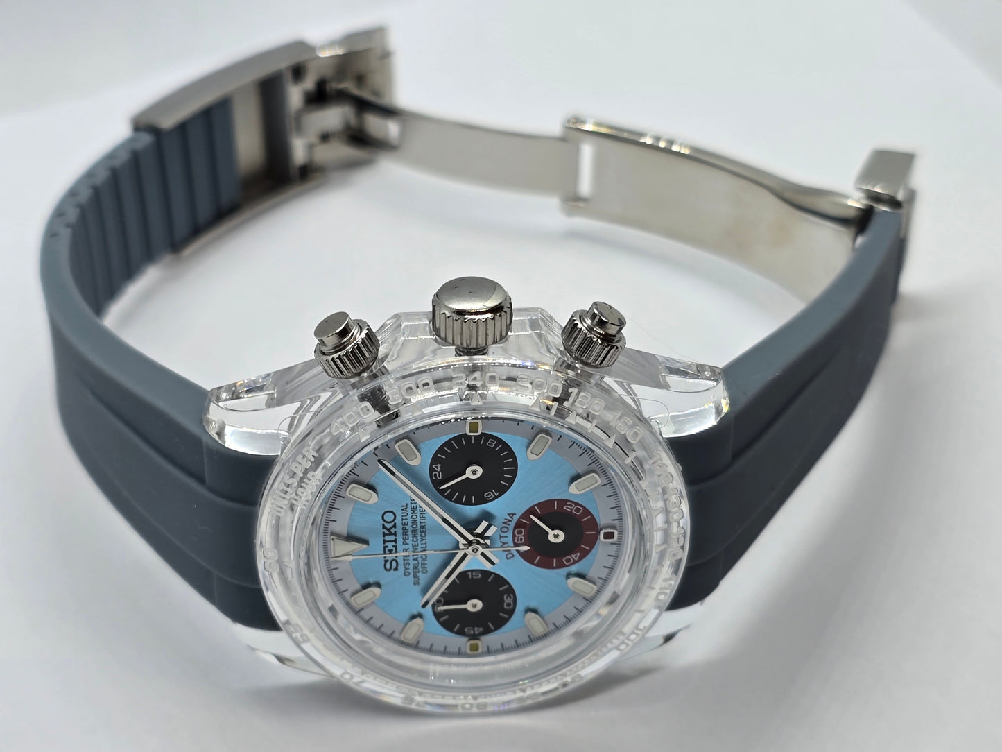 Seiko Mod Daytona Blue Ice 40mm