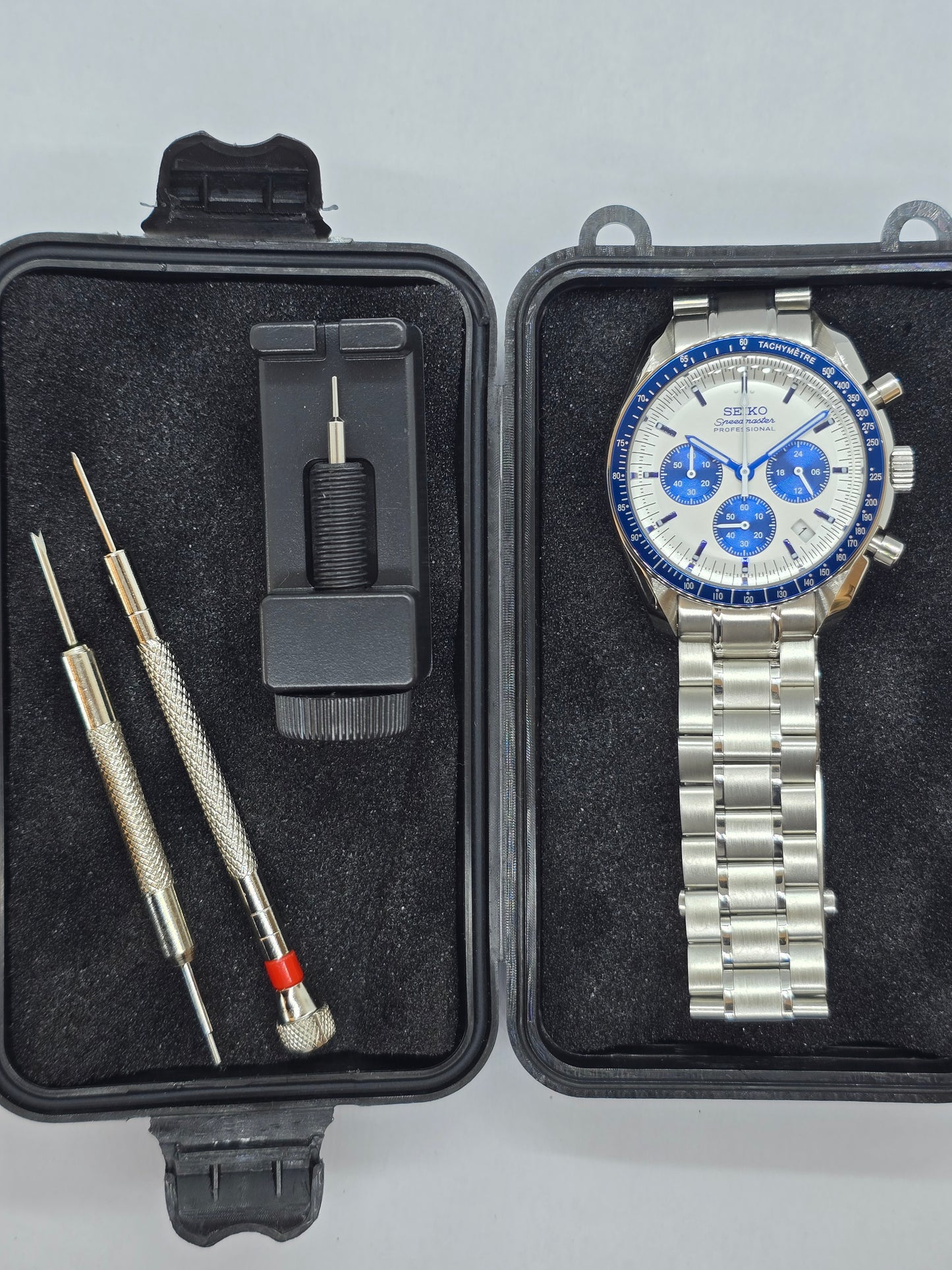 Seiko Mod Speedmaster Moonwatch cronografo Vk63 quarzo