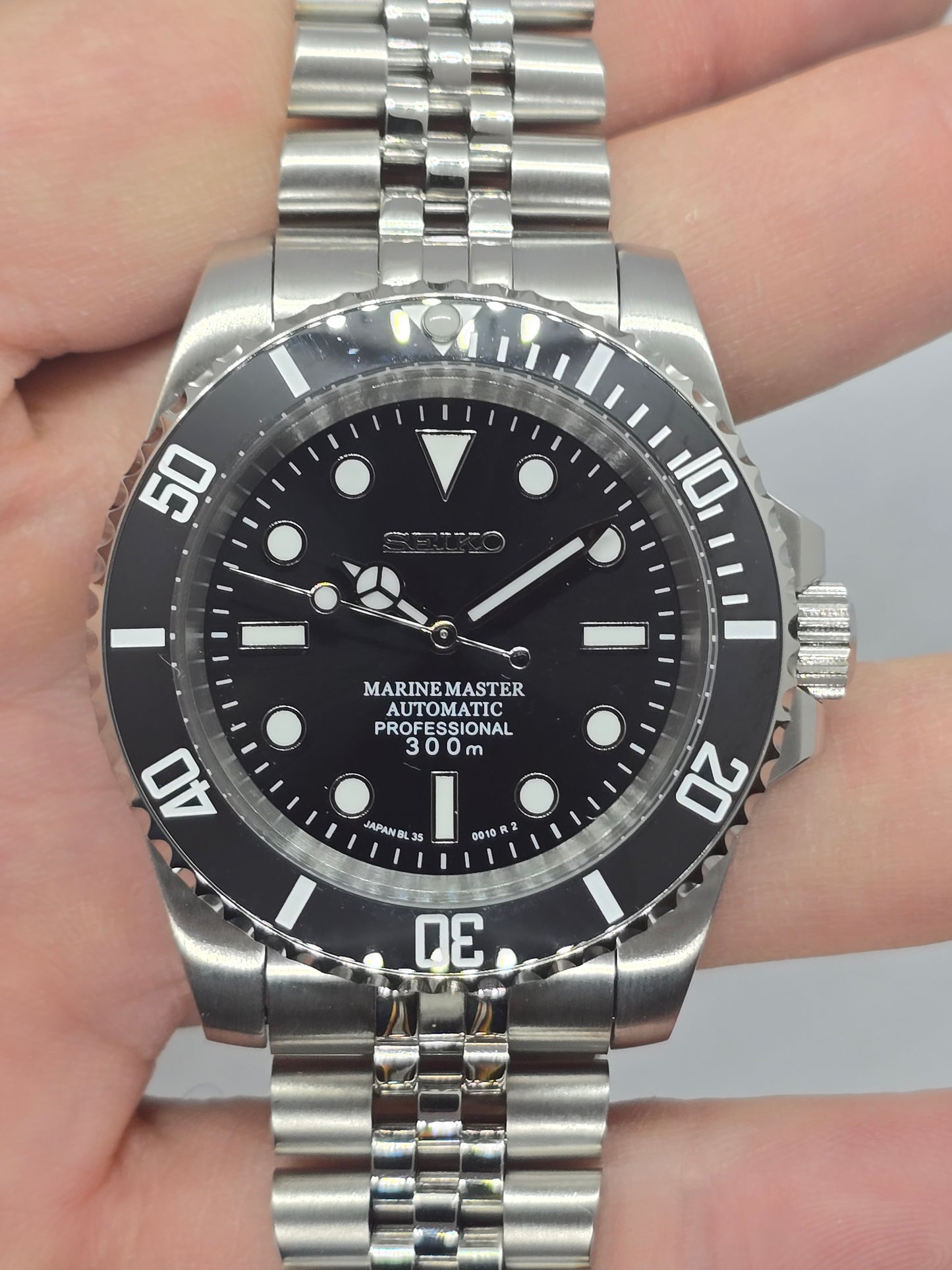 Seiko Mod Submariner no data Nh35 automatico Jubilee