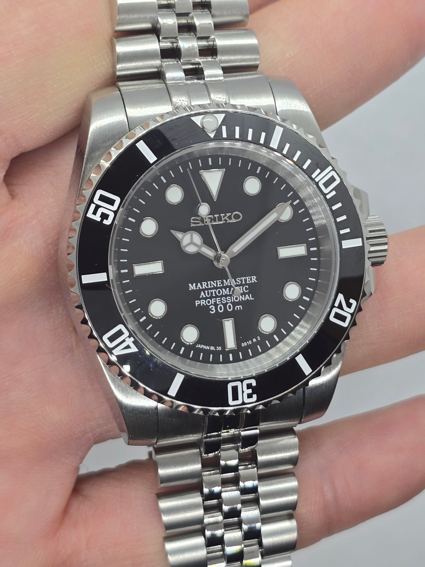 Seiko Mod Submariner no data Nh35 automatico Jubilee