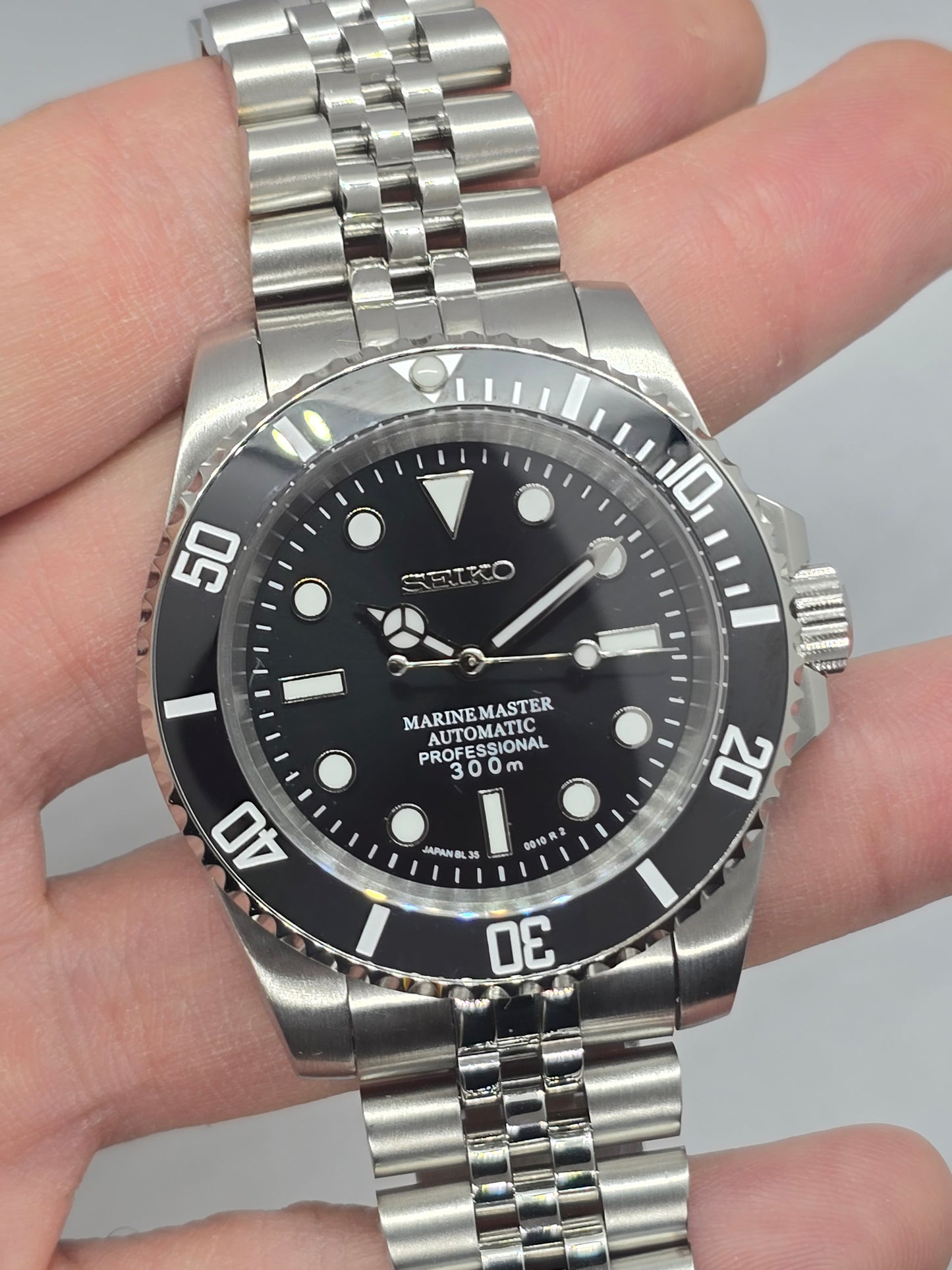 Seiko Mod Submariner no data Nh35 automatico Jubilee