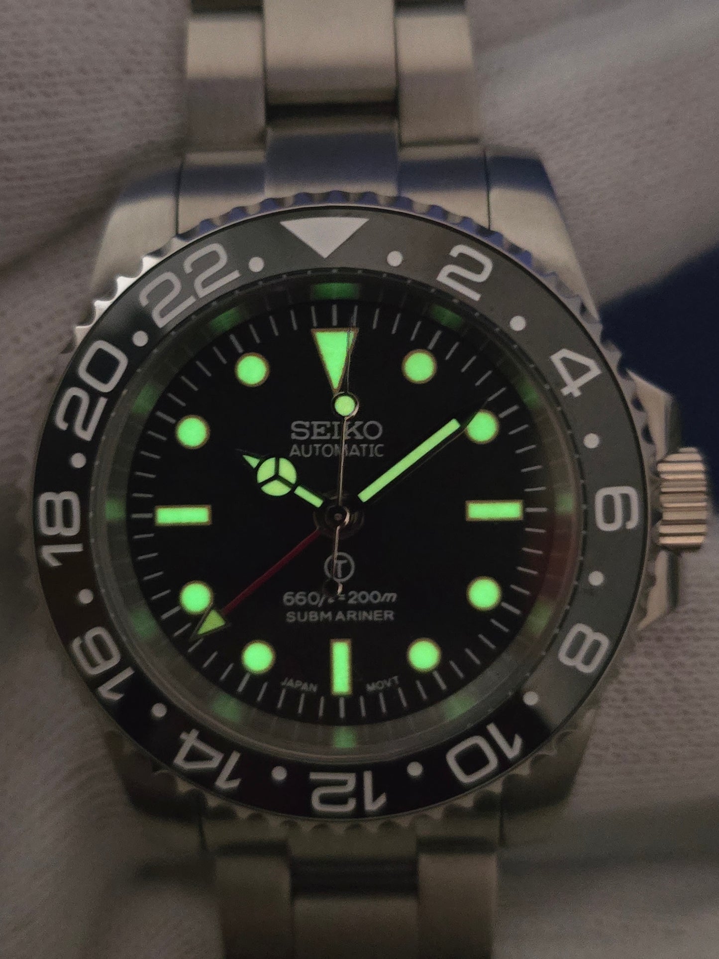 Seiko Mod Gmt Sub Nh34 automatico Oyster
