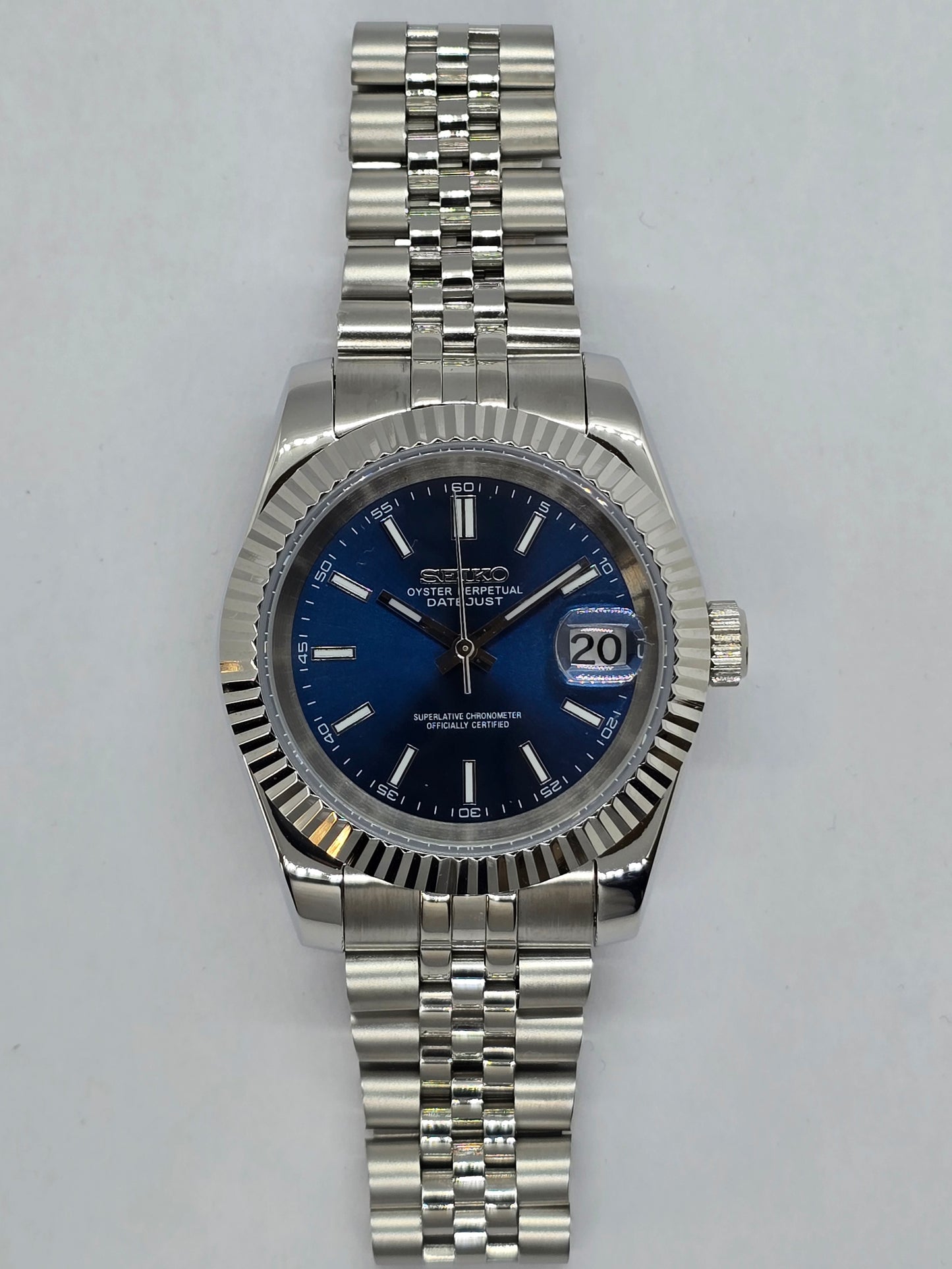 Seiko Mod Datejust blu Nh35 automatico 39mm