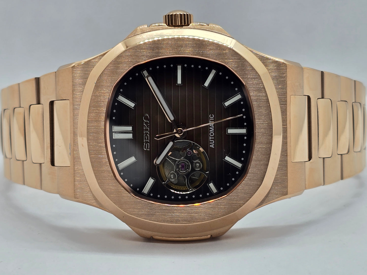 Seiko Mod Nautilus "Open Hearth" oro rosa Nh38 automatico