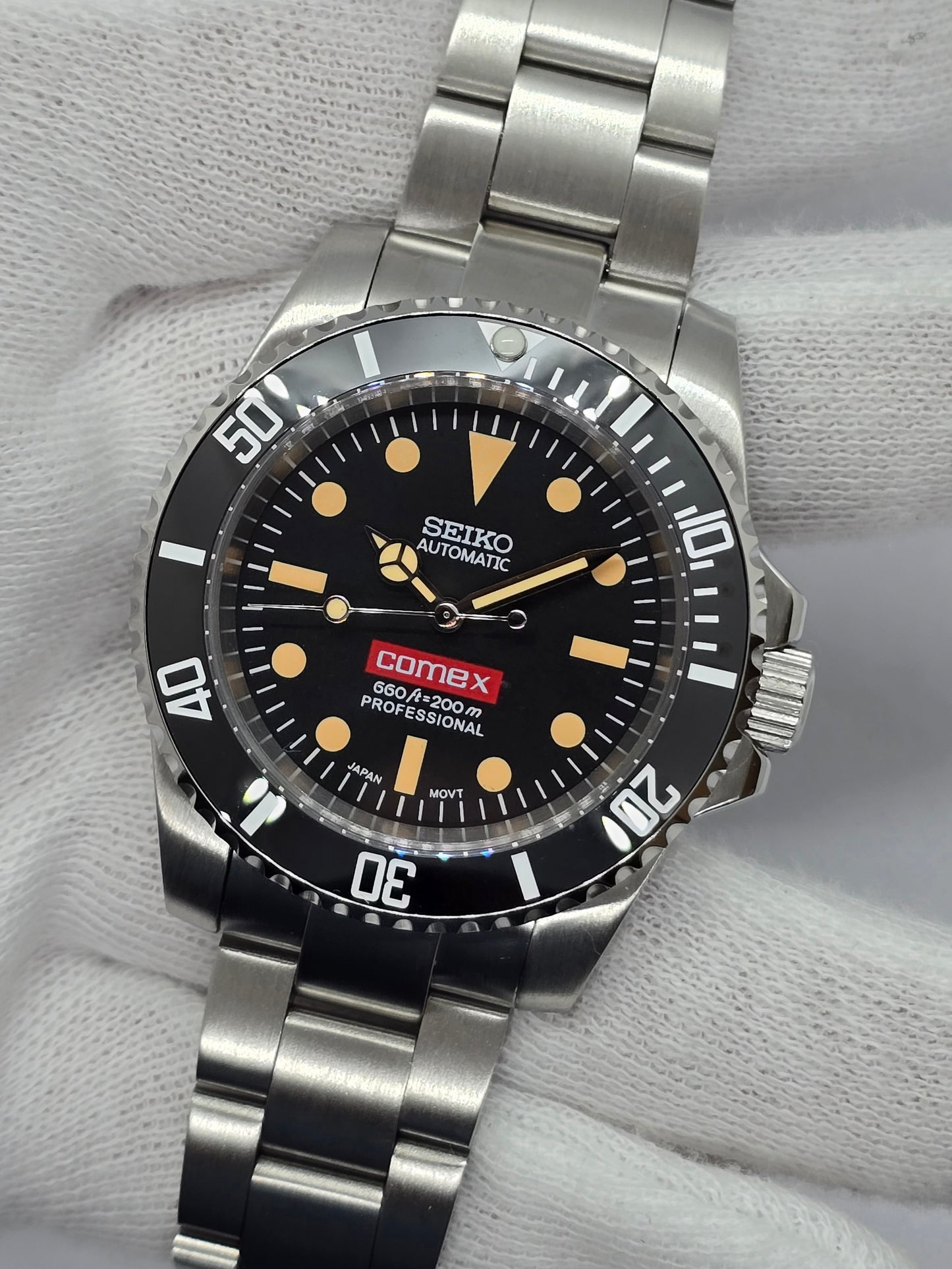 Seiko Mod Comex Submariner Nh35 automatico vetro zaffiro