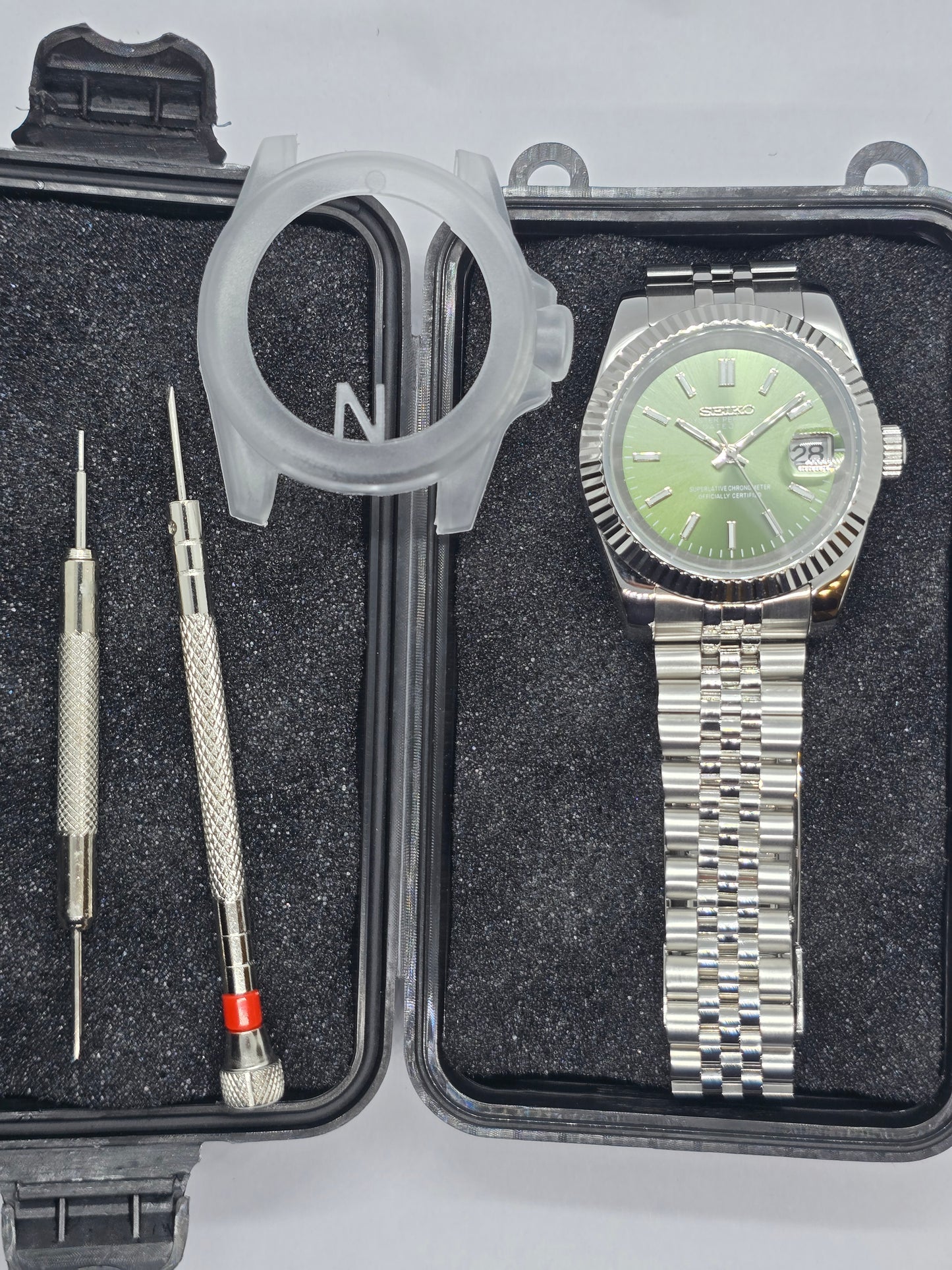 Seiko Mod Datejust verde oliva Nh35 automatico 39mm