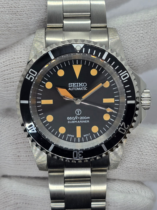 Seiko Mod Milsub Submariner Nh35 automatico vetro zaffiro
