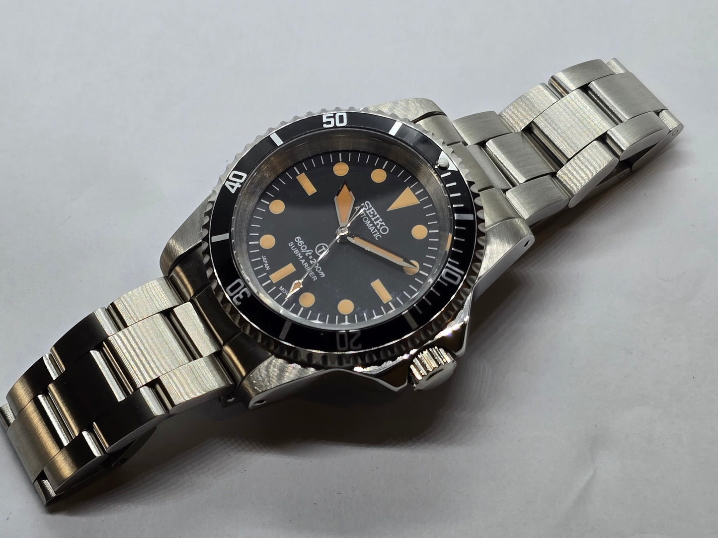 Seiko Mod Milsub Submariner Nh35 automatico vetro zaffiro
