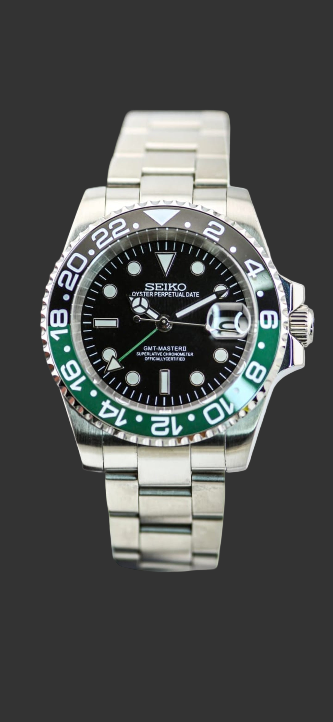 Seiko Mod Gmt Sprite automatico Nh34 Oyster